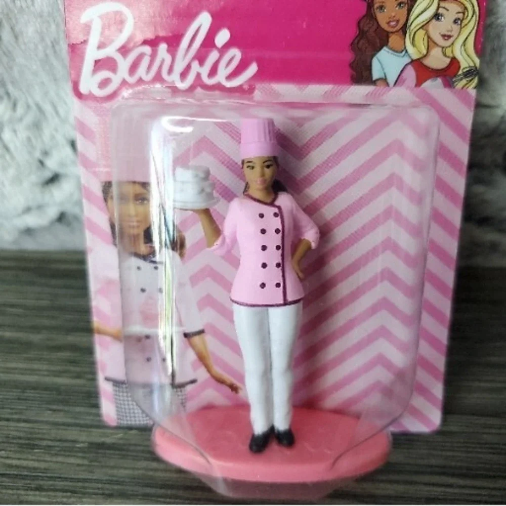 BARBIE Figure Cake Topper Toy Figurine Hispanic Chef Barbie Doll Baker